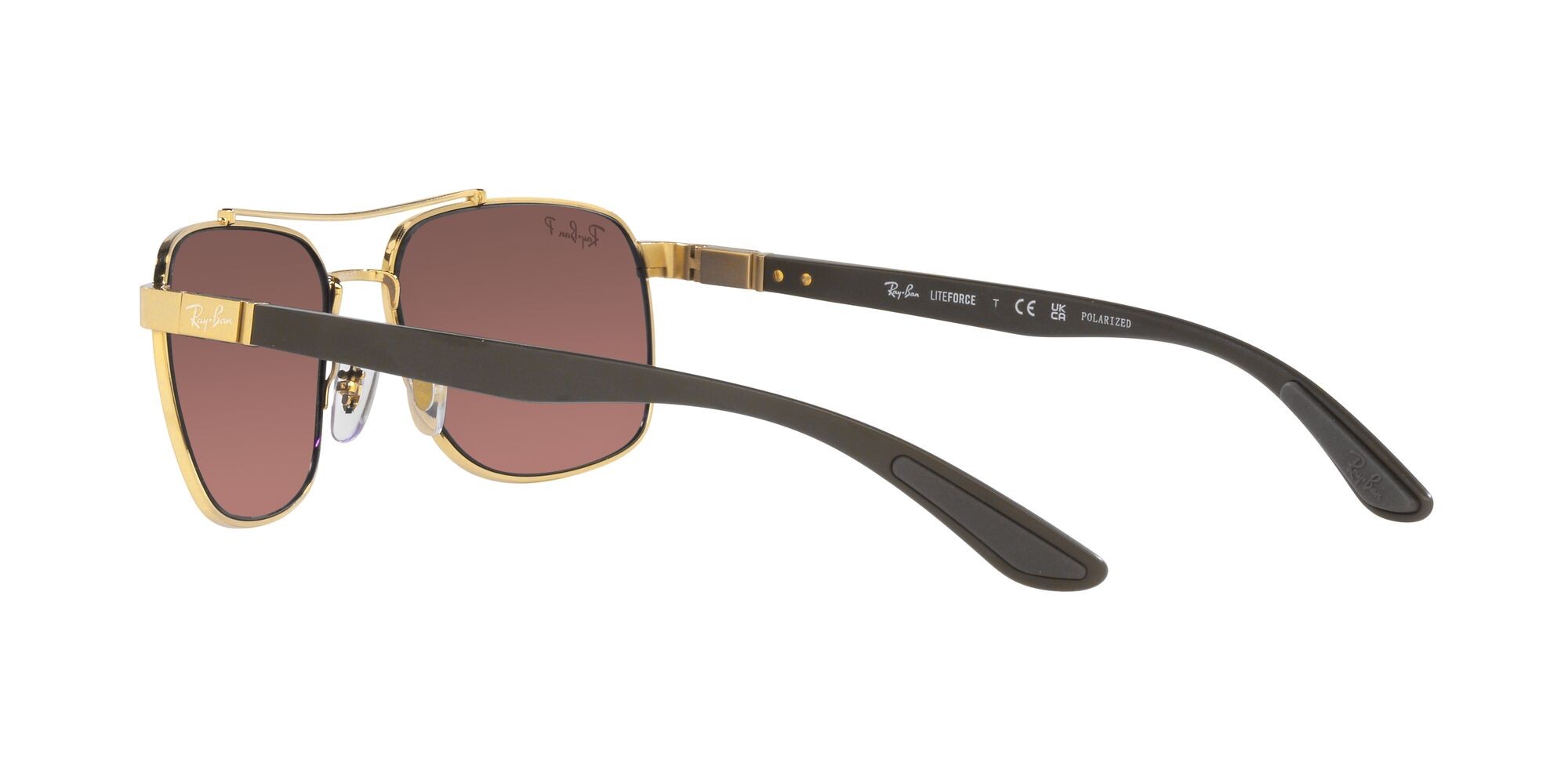 Sonnenbrillen Ray-Ban RB 3701 (001/6B) farbe oro form rechteckig gläser purple mirror gold