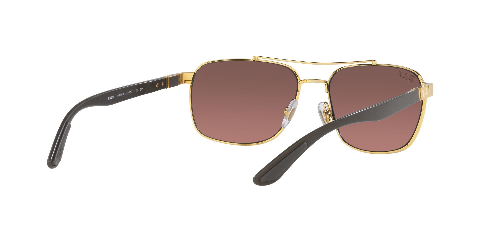 Sonnenbrillen Ray-Ban RB 3701 (001/6B) farbe oro form rechteckig gläser purple mirror gold