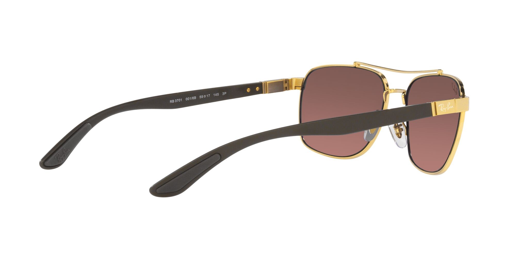 Sonnenbrillen Ray-Ban RB 3701 (001/6B) farbe oro form rechteckig gläser purple mirror gold