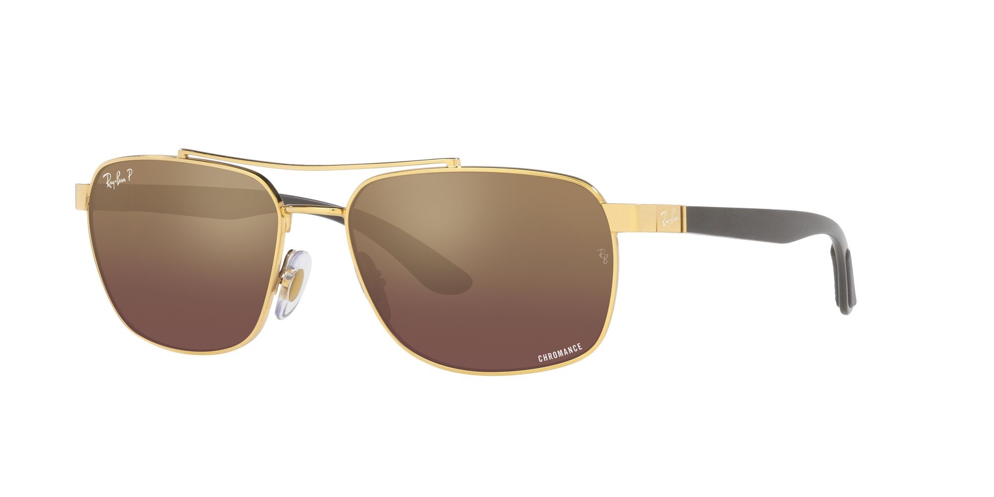 Sonnenbrillen Ray-Ban RB 3701 (001/6B) farbe oro form rechteckig gläser purple mirror gold