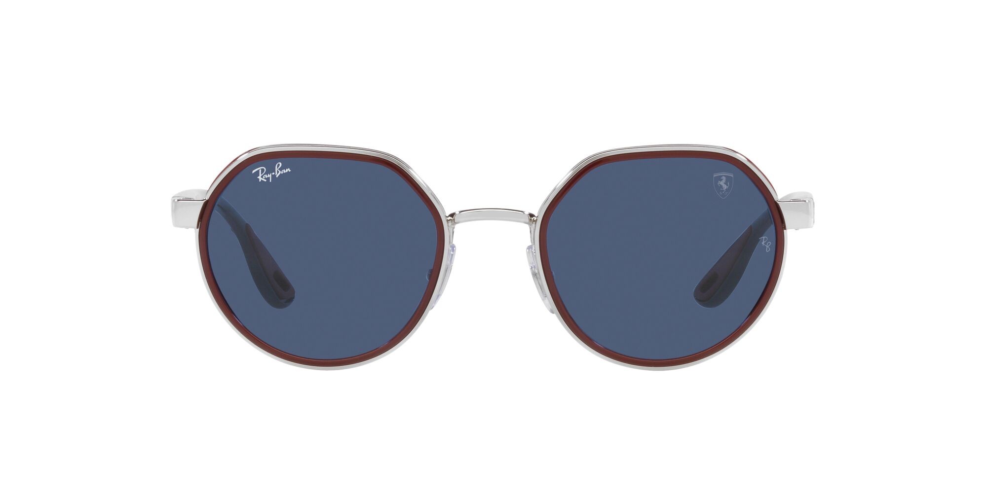 Sonnenbrillen Ray-Ban Scuderia Ferrari RB 3703M (F07780) farbe argento form unregelmäßig gläser blu scuro