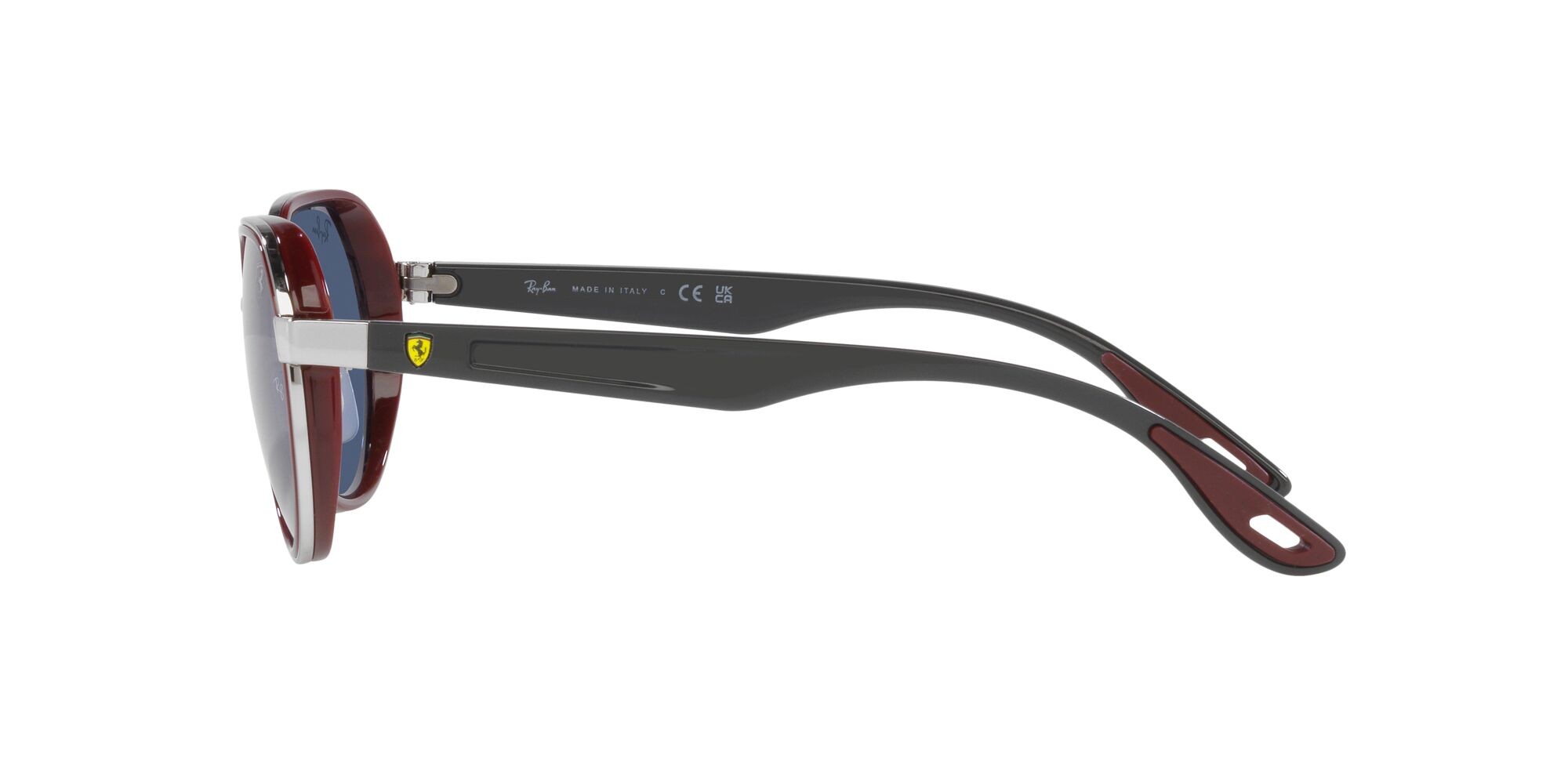 Sonnenbrillen Ray-Ban Scuderia Ferrari RB 3703M (F07780) farbe argento form unregelmäßig gläser blu scuro