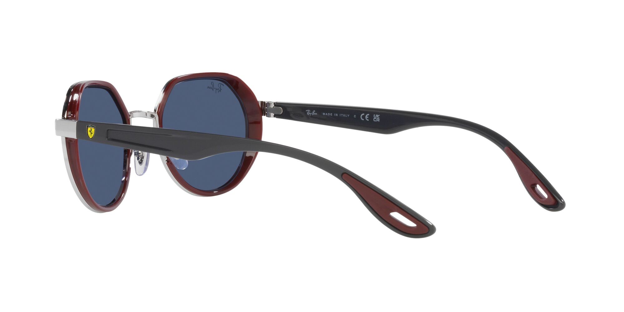 Sonnenbrillen Ray-Ban Scuderia Ferrari RB 3703M (F07780) farbe argento form unregelmäßig gläser blu scuro