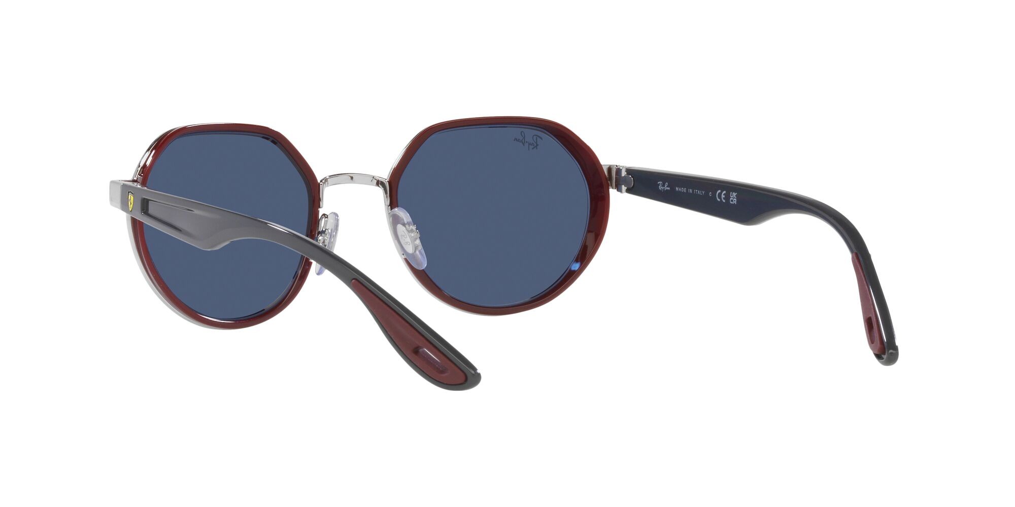 Sonnenbrillen Ray-Ban Scuderia Ferrari RB 3703M (F07780) farbe argento form unregelmäßig gläser blu scuro