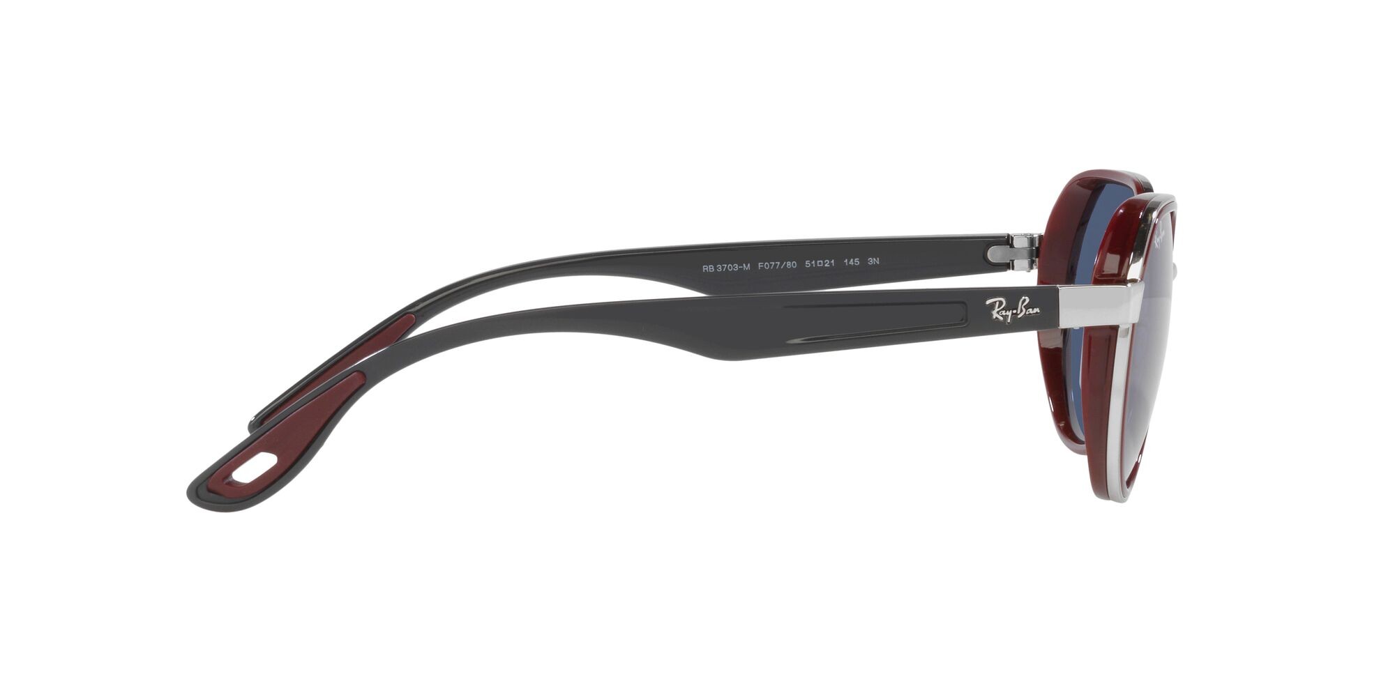 Sonnenbrillen Ray-Ban Scuderia Ferrari RB 3703M (F07780) farbe argento form unregelmäßig gläser blu scuro