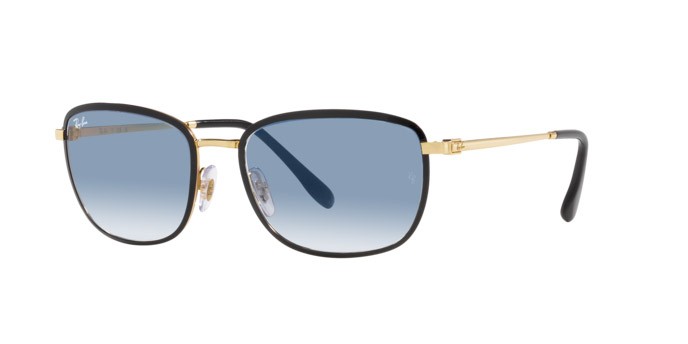 Sonnenbrillen Ray-Ban RB 3705 (90003F) farbe nero su oro form quadratisch gläser blu