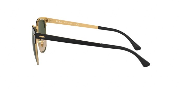 Sonnenbrillen Ray-Ban Clubmaster Metal RB 3716 (187) farbe gold top on black form quadratisch gläser green