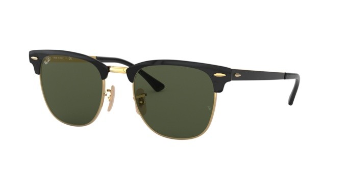 Sonnenbrillen Ray-Ban Clubmaster Metal RB 3716 (187) farbe gold top on black form quadratisch gläser green