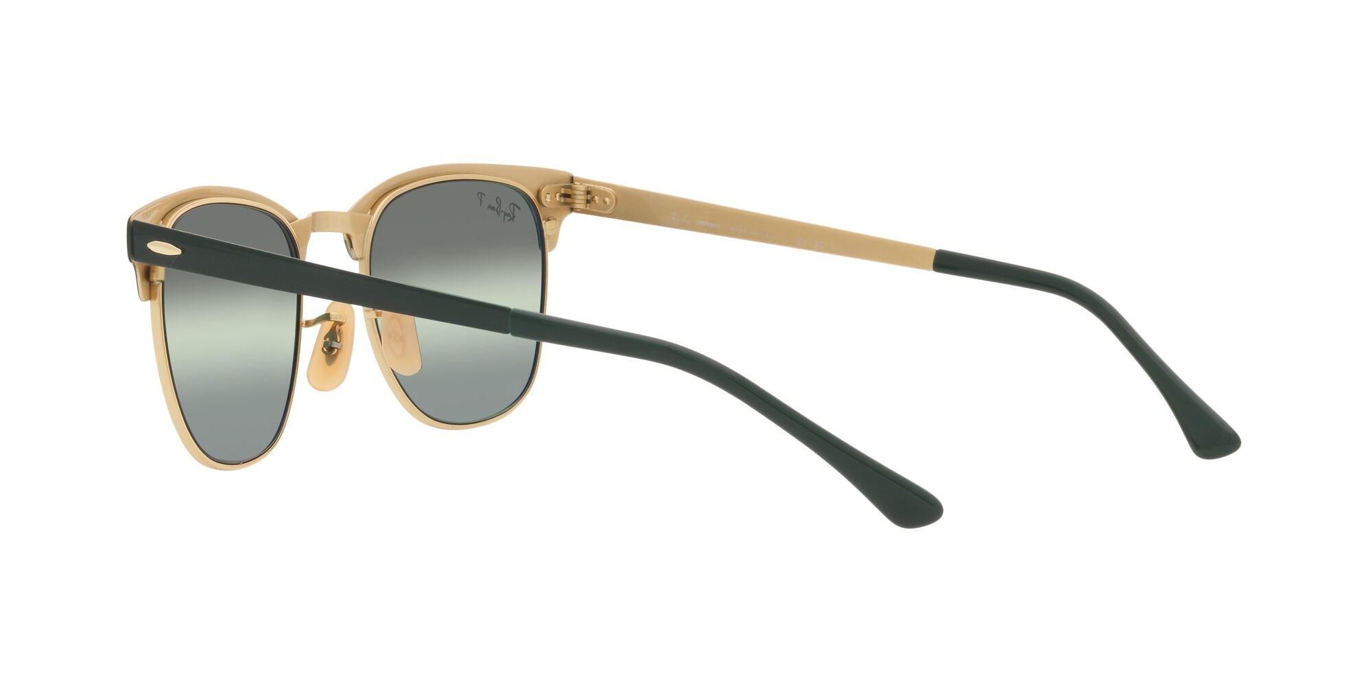 Sonnenbrillen Ray-Ban Clubmaster Metal RB 3716 (9255G4) farbe green on arista form quadratisch gläser silver/green mirror chromance