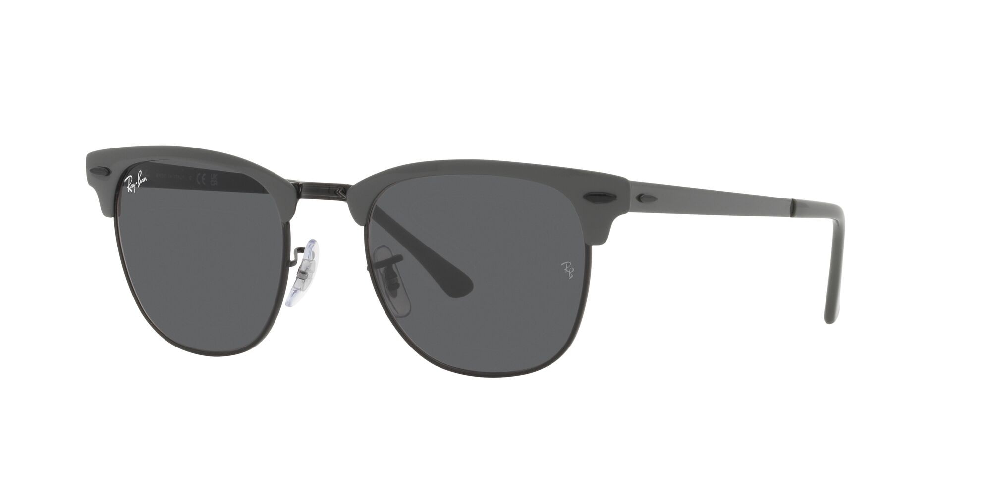 Sonnenbrillen Ray-Ban Clubmaster Metal RB 3716 (9256B1) farbe grigio su nero form quadratisch gläser grigio scuro