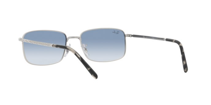 Occhiali da sole Ray-Ban RB 3717 (003/3F) colore argento forma rettangolare lenti blu
