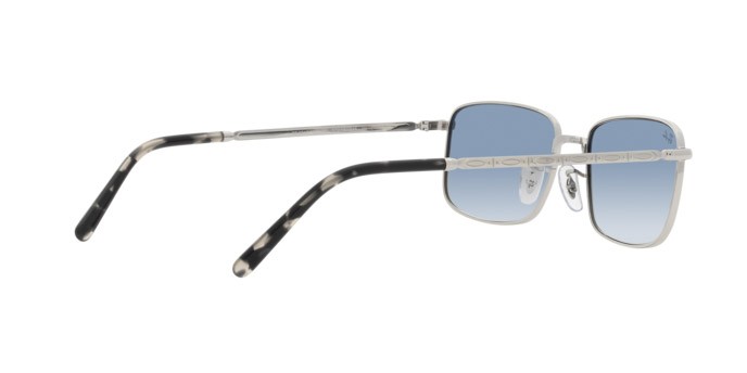 Occhiali da sole Ray-Ban RB 3717 (003/3F) colore argento forma rettangolare lenti blu