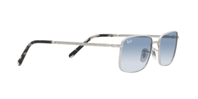 Occhiali da sole Ray-Ban RB 3717 (003/3F) colore argento forma rettangolare lenti blu