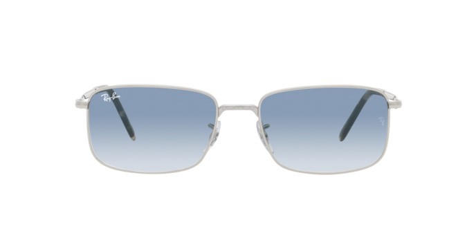 Occhiali da sole Ray-Ban RB 3717 (003/3F) colore argento forma rettangolare lenti blu