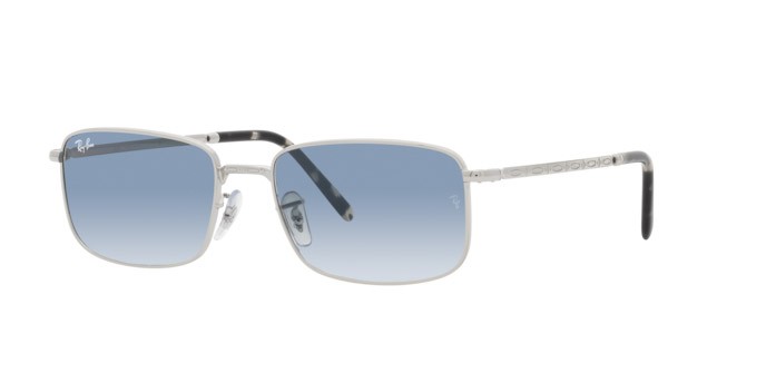 Occhiali da sole Ray-Ban RB 3717 (003/3F) colore argento forma rettangolare lenti blu