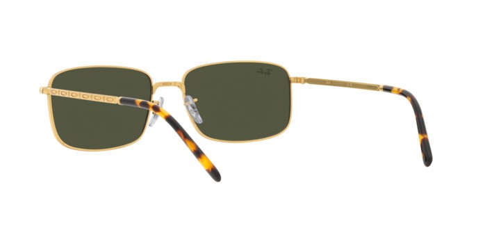 Occhiali da sole Ray-Ban RB 3717 (919631) colore oro forma rettangolare lenti verde