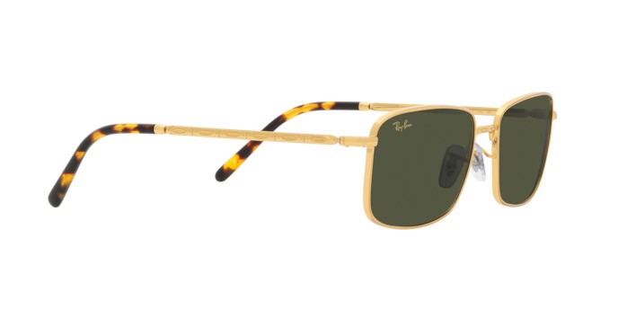 Occhiali da sole Ray-Ban RB 3717 (919631) colore oro forma rettangolare lenti verde