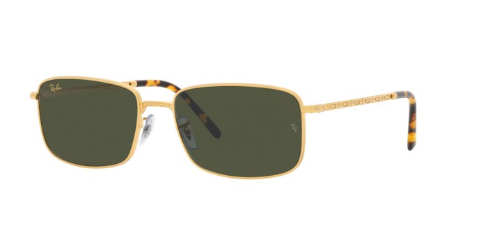 Occhiali da sole Ray-Ban RB 3717 (919631) colore oro forma rettangolare lenti verde