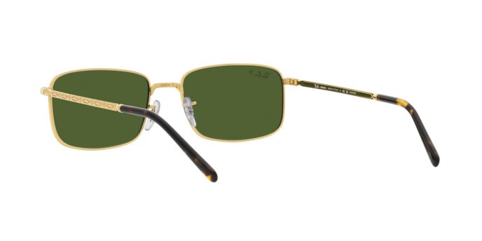 Occhiali da sole Ray-Ban RB 3717 (9196P1) colore oro forma rettangolare lenti verde scuro