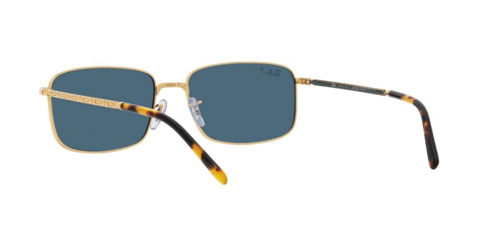 Sunglasses Ray-Ban RB 3717 (9196S2) color oro shape rectangle lenses blu