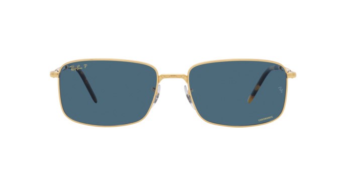 Sunglasses Ray-Ban RB 3717 (9196S2) color oro shape rectangle lenses blu