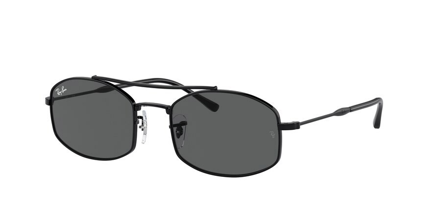 Occhiali da sole Ray-Ban RB 3719 (002/B1) colore nero forma ovale lenti grigio scuro