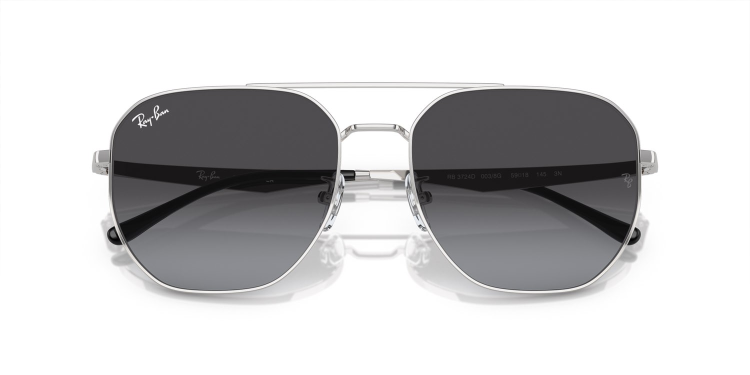 Sunglasses Ray-Ban RB 3724D (003/8G) color argento shape irregular lenses grigio