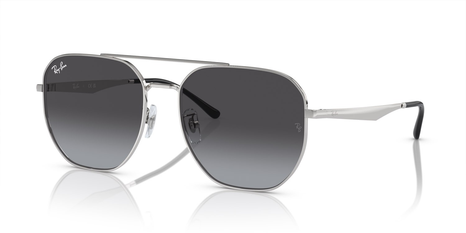 Sunglasses Ray-Ban RB 3724D (003/8G) color argento shape irregular lenses grigio