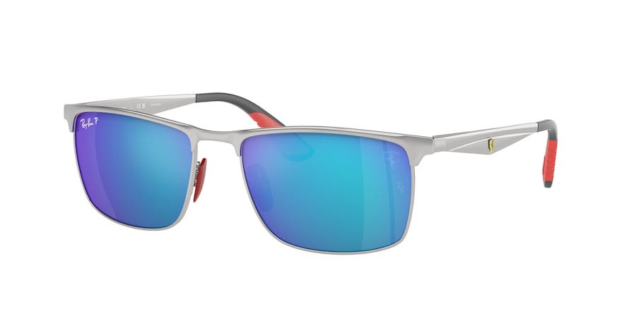 Sonnenbrillen Ray-Ban Scuderia Ferrari RB 3726M (F007A1) farbe argento form rechteckig gläser blu