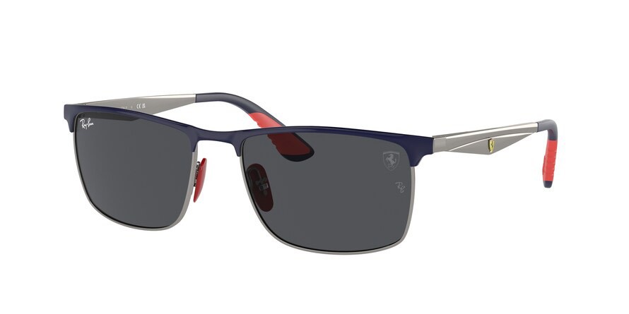 Sonnenbrillen Ray-Ban Scuderia Ferrari RB 3726M (F08687) farbe blu su gunmetal form rechteckig gläser grigio scuro
