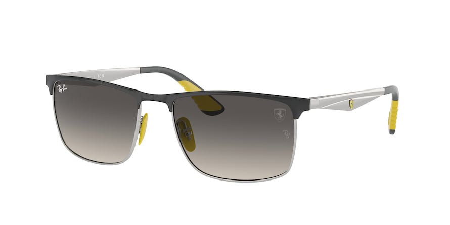 Sonnenbrillen Ray-Ban Scuderia Ferrari RB 3726M (F08711) farbe grigio su argento form rechteckig gläser grigio