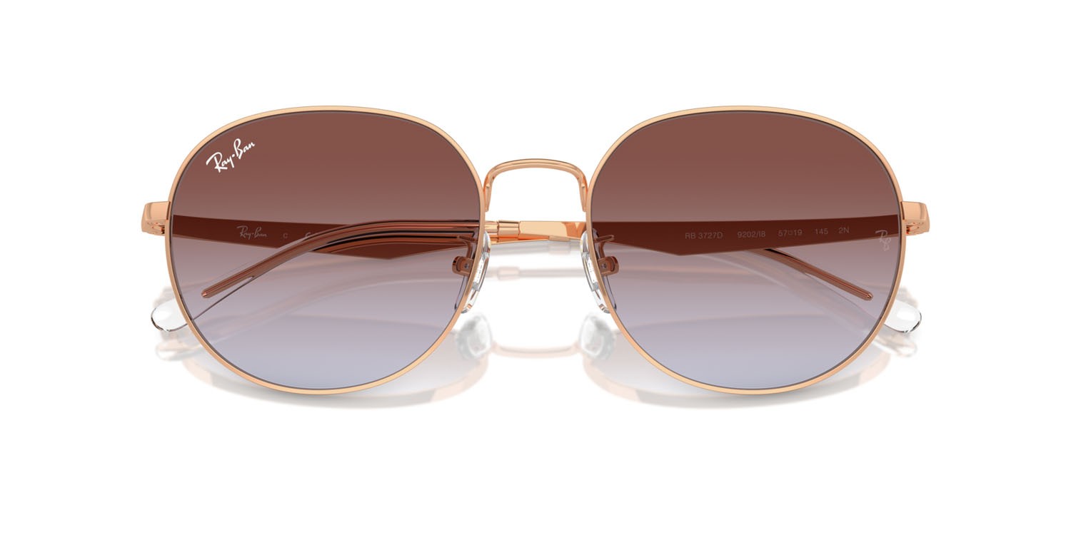 Sonnenbrillen Ray-Ban RB 3727D (9202I8) farbe oro rose form pantos gläser light blue & violet
