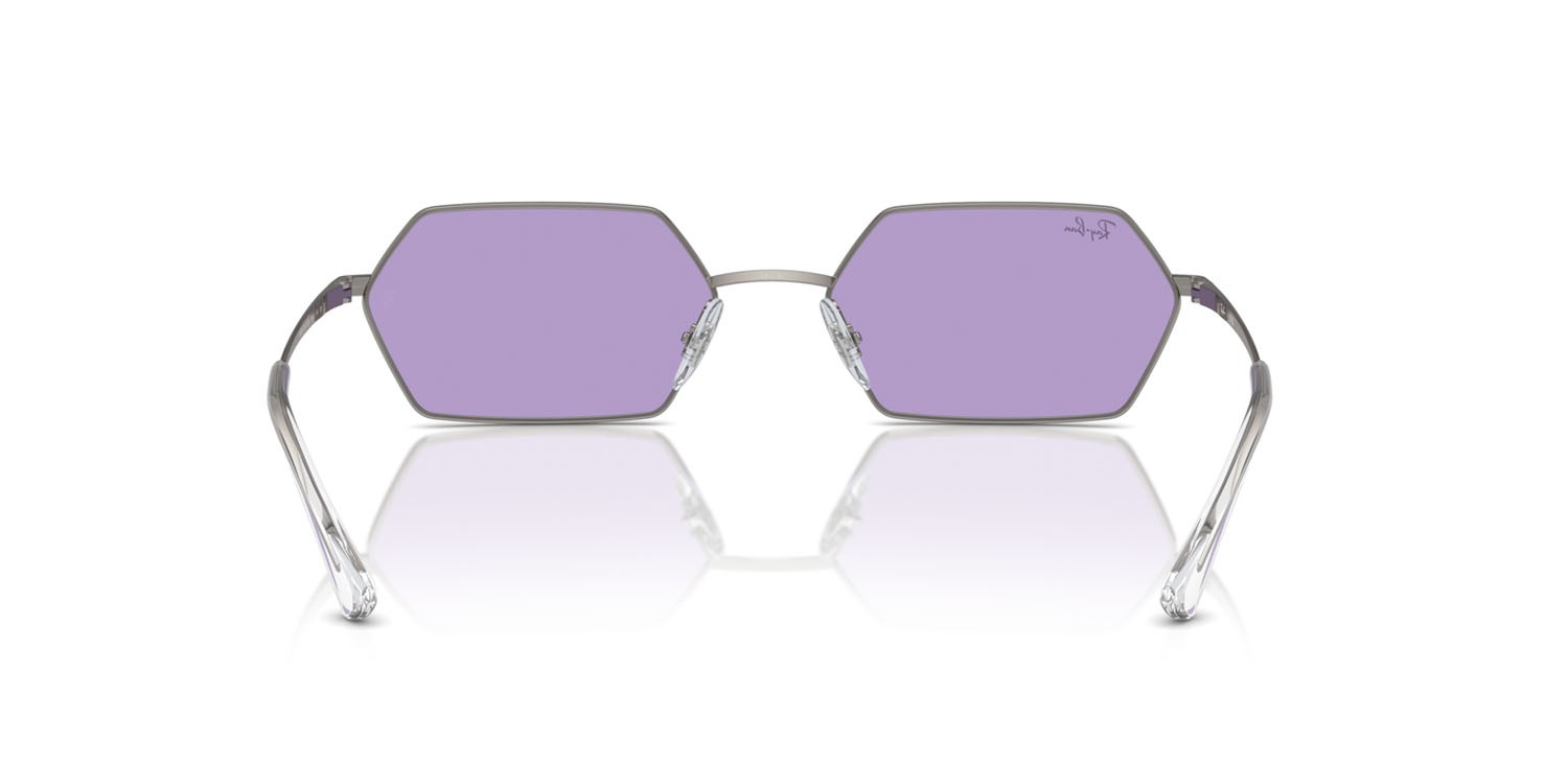 Sunglasses Ray-Ban Yevi RB 3728 (004/1A) color gunmetal shape irregular lenses viola