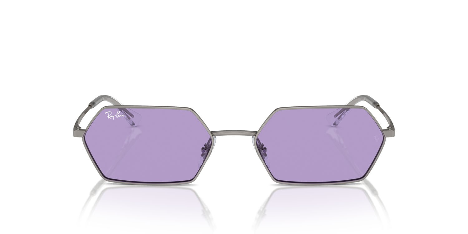 Sunglasses Ray-Ban Yevi RB 3728 (004/1A) color gunmetal shape irregular lenses viola