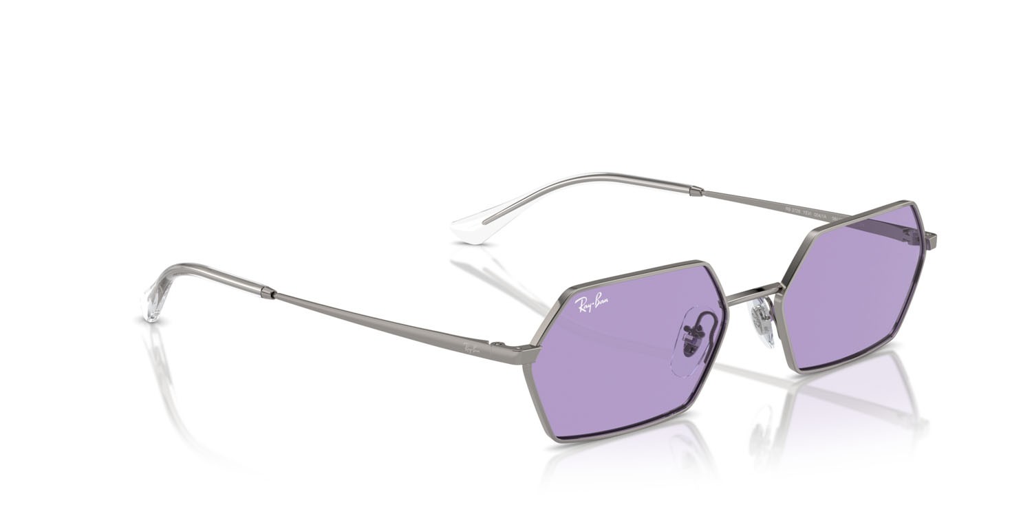 Sunglasses Ray-Ban Yevi RB 3728 (004/1A) color gunmetal shape irregular lenses viola