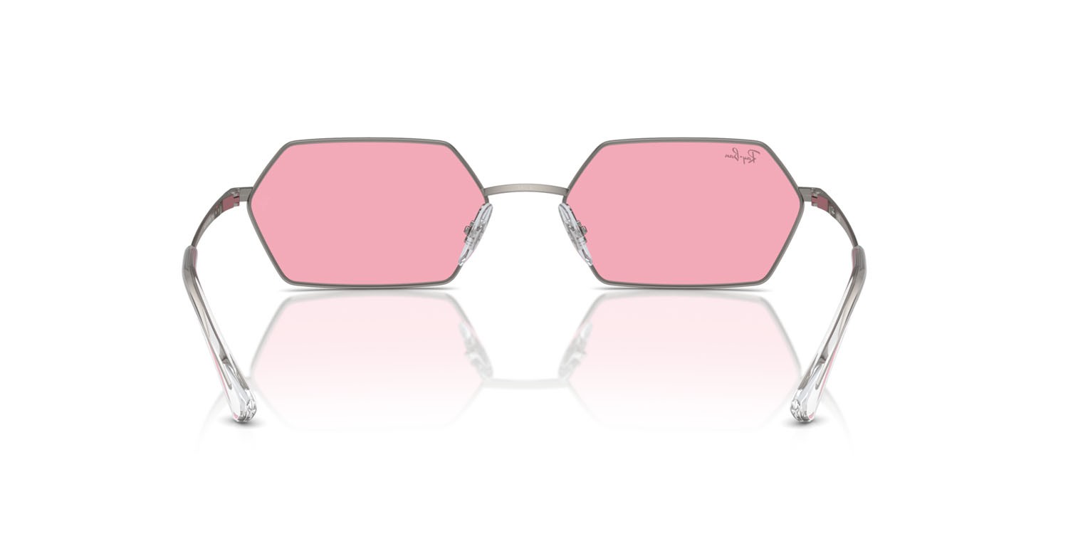 Sunglasses Ray-Ban Yevi RB 3728 (004/84) color gunmetal shape irregular lenses rosa