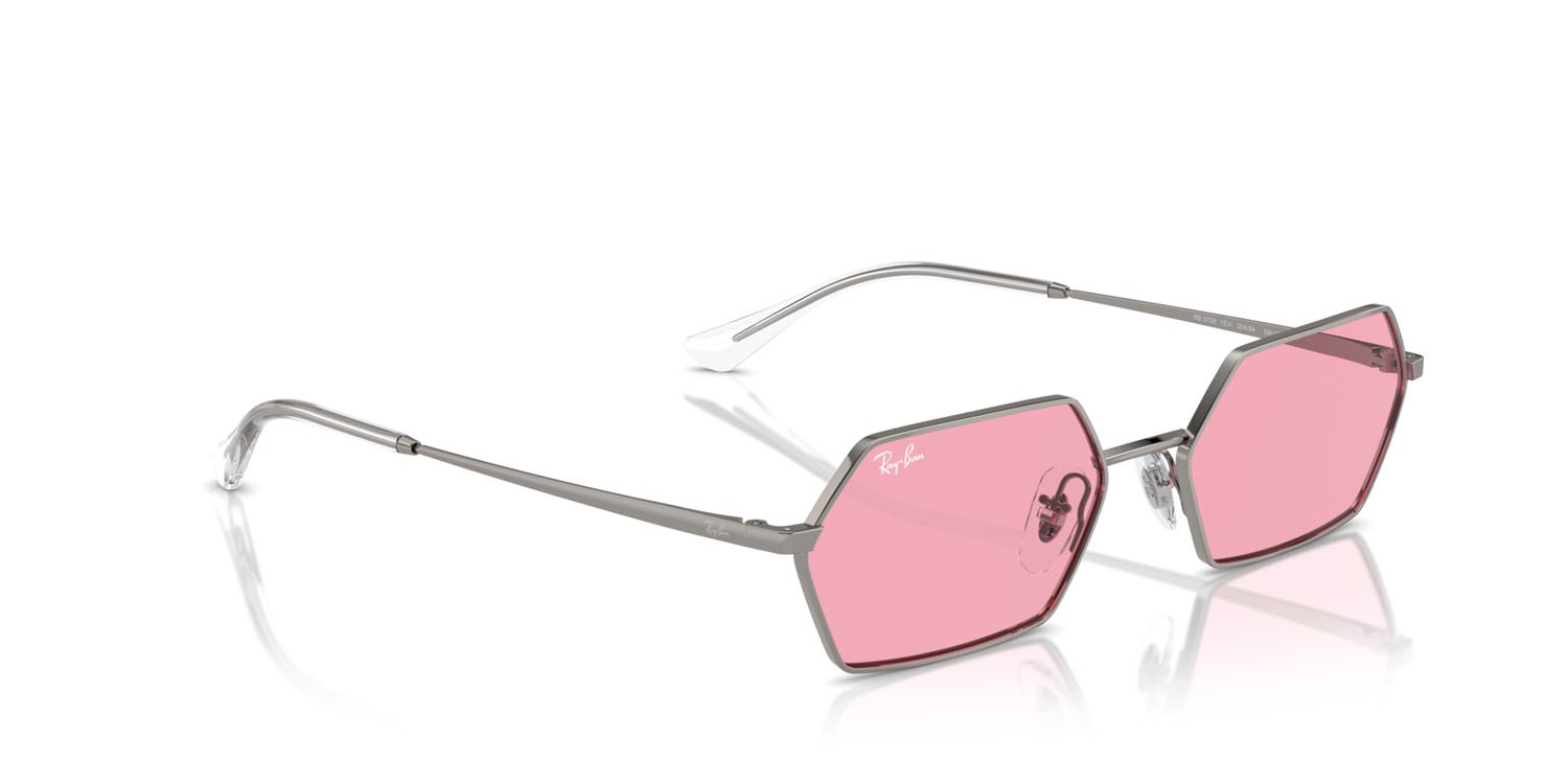 Sunglasses Ray-Ban Yevi RB 3728 (004/84) color gunmetal shape irregular lenses rosa