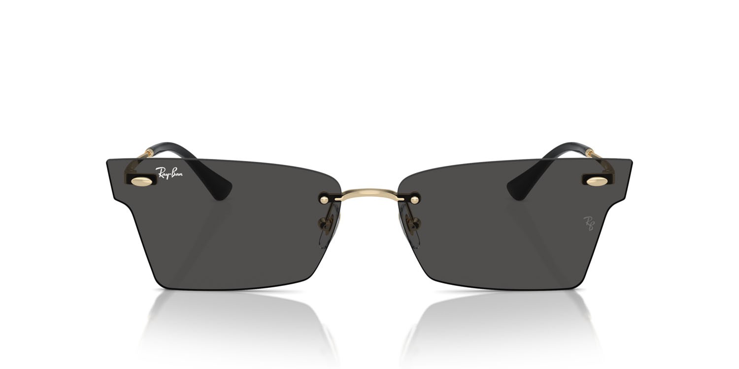 Sunglasses Ray-Ban Xime RB 3730 (921387) color oro chiaro shape irregular lenses grigio scuro