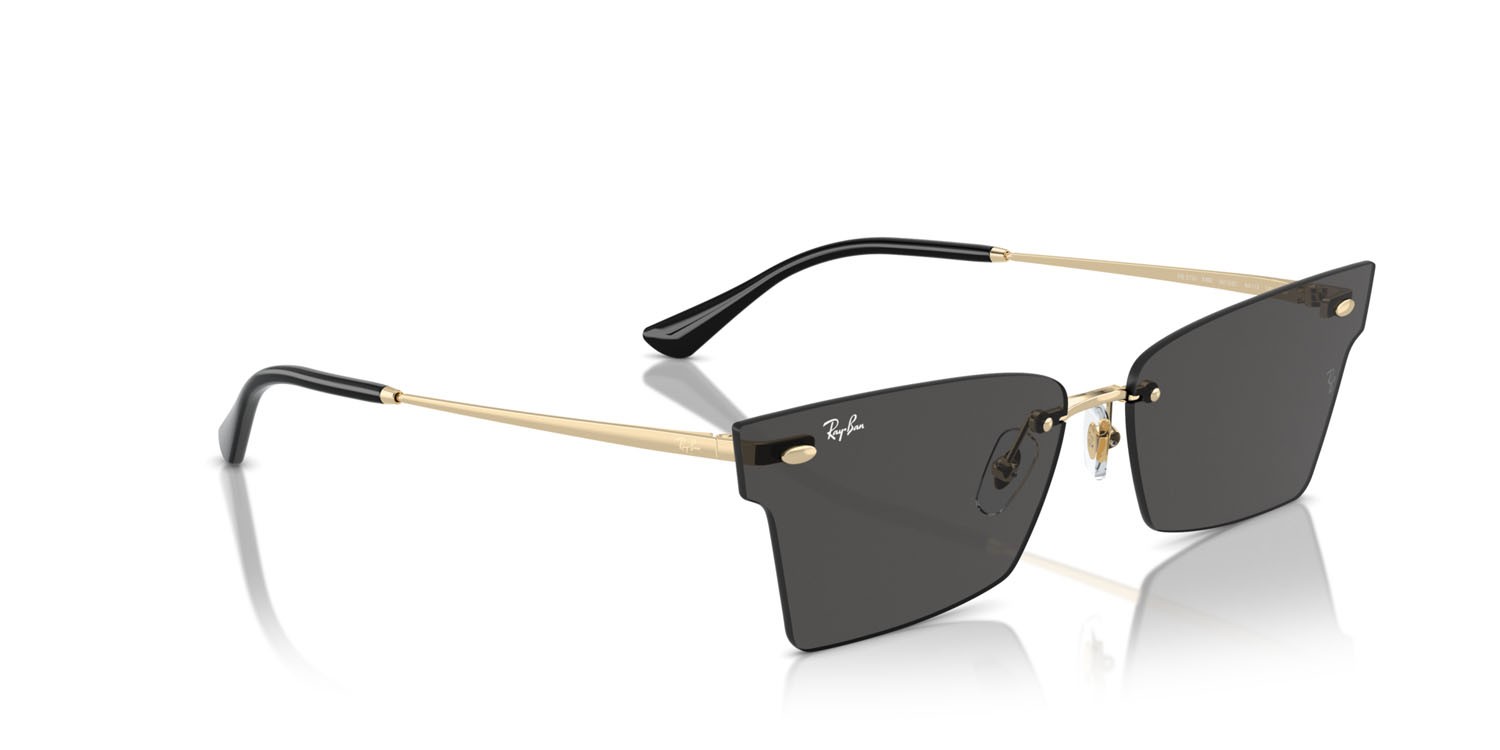 Sunglasses Ray-Ban Xime RB 3730 (921387) color oro chiaro shape irregular lenses grigio scuro
