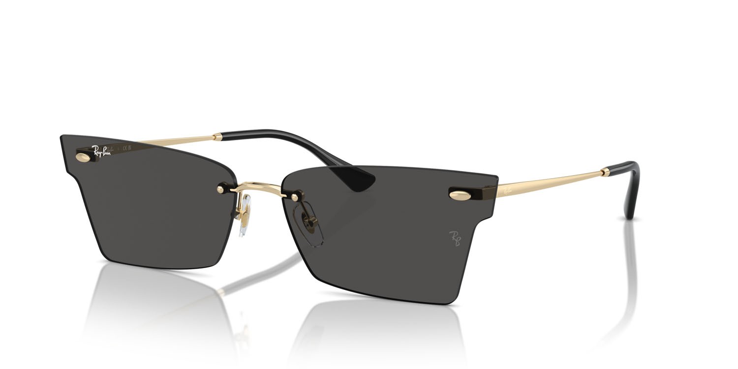 Sunglasses Ray-Ban Xime RB 3730 (921387) color oro chiaro shape irregular lenses grigio scuro