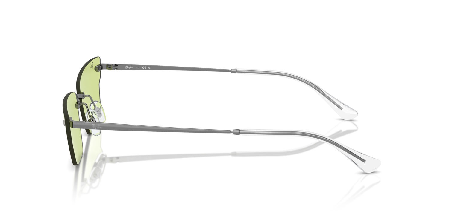 Occhiali da sole Ray-Ban Anh RB 3731 (004/2) colore gunmetal forma irregolare lenti verde