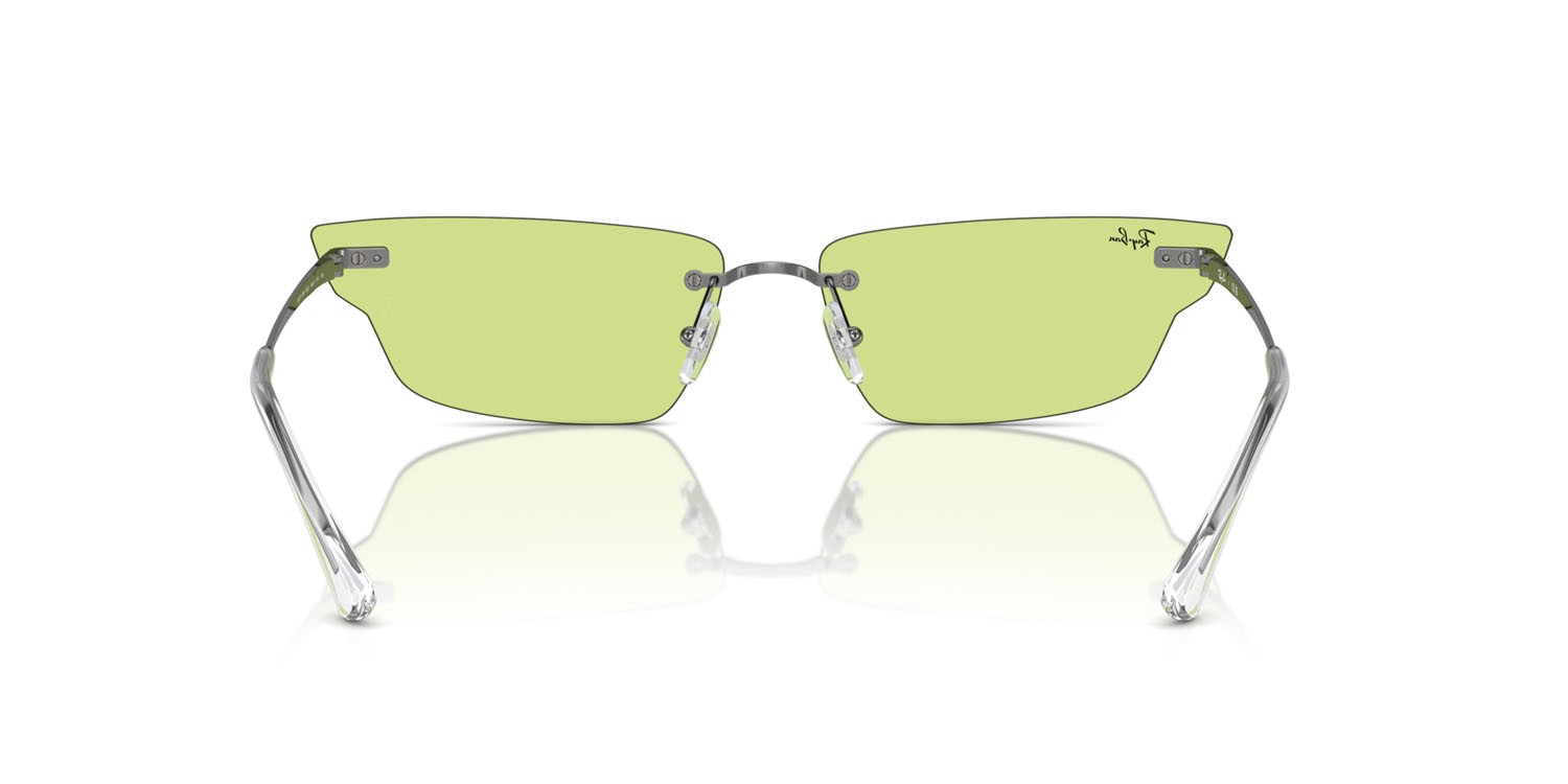 Occhiali da sole Ray-Ban Anh RB 3731 (004/2) colore gunmetal forma irregolare lenti verde