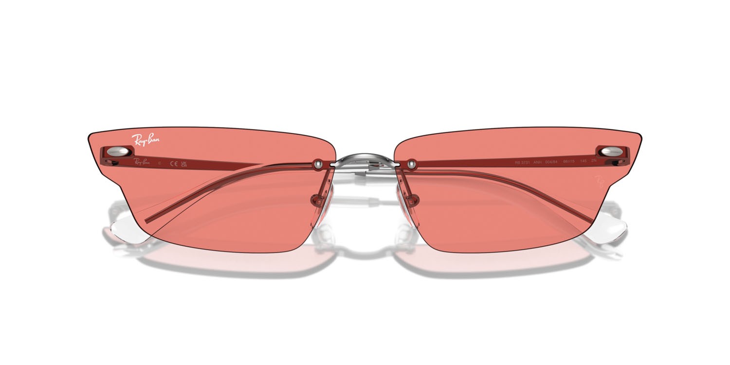 Sonnenbrillen Ray-Ban Anh RB 3731 (004/84) farbe gunmetal form unregelmäßig gläser rosa