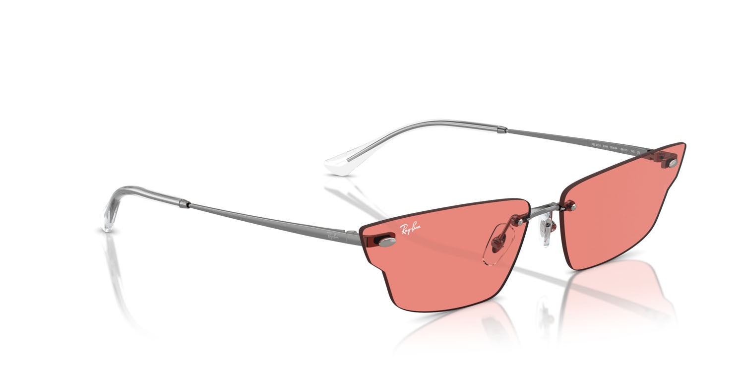 Sonnenbrillen Ray-Ban Anh RB 3731 (004/84) farbe gunmetal form unregelmäßig gläser rosa