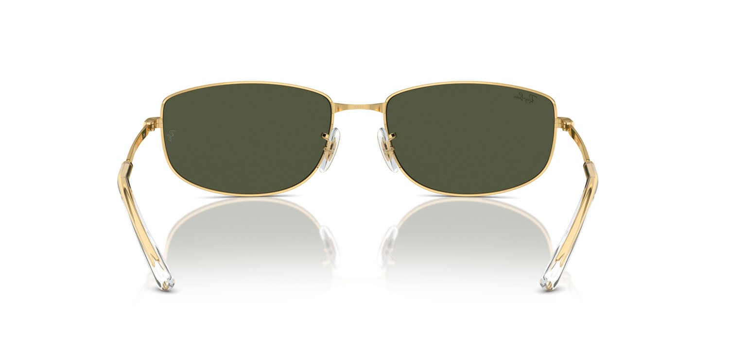 Sunglasses Ray-Ban RB 3732 (001/31) color oro shape irregular lenses verde