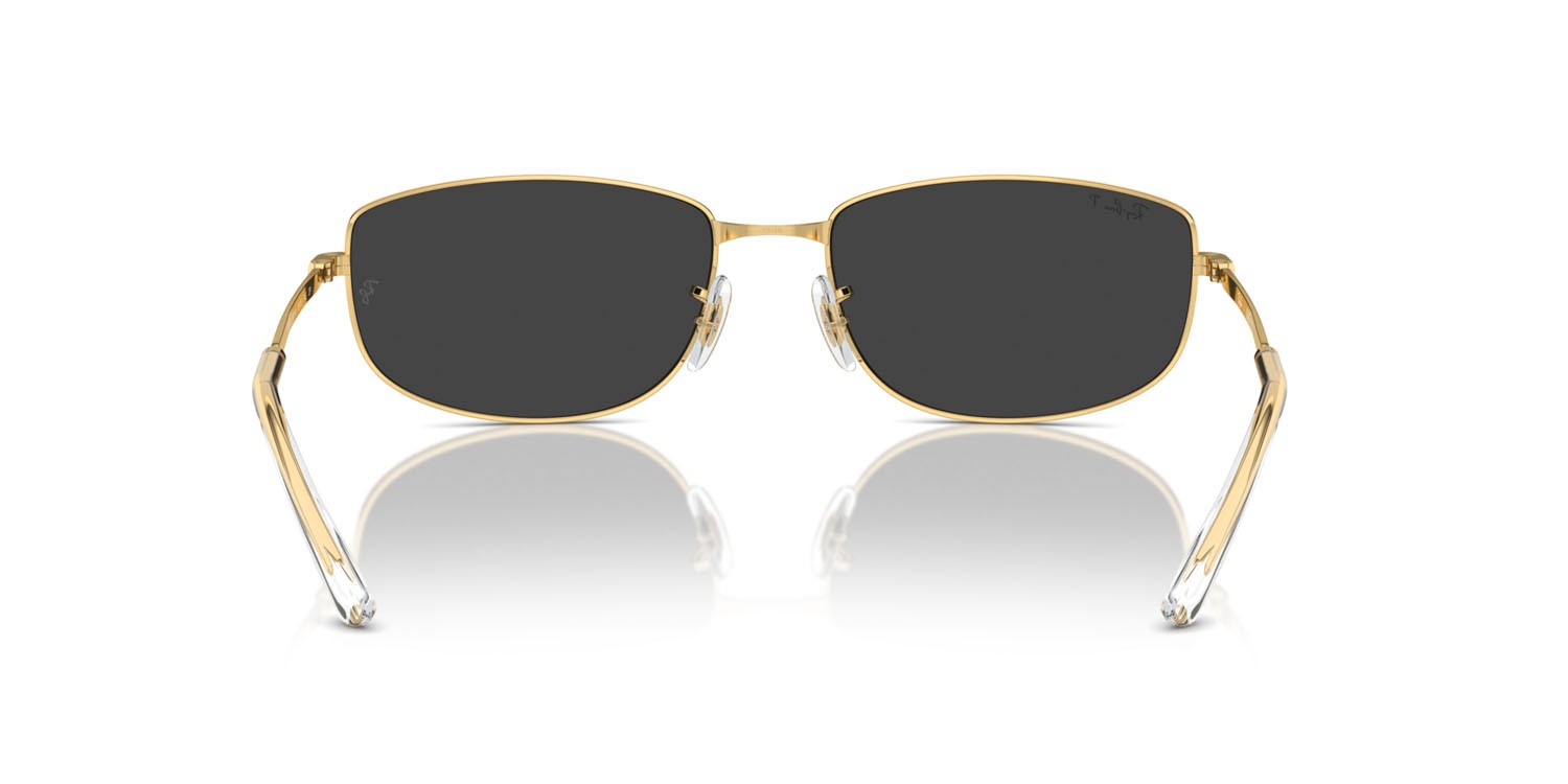 Sunglasses Ray-Ban RB 3732 (001/48) color oro shape irregular lenses nero
