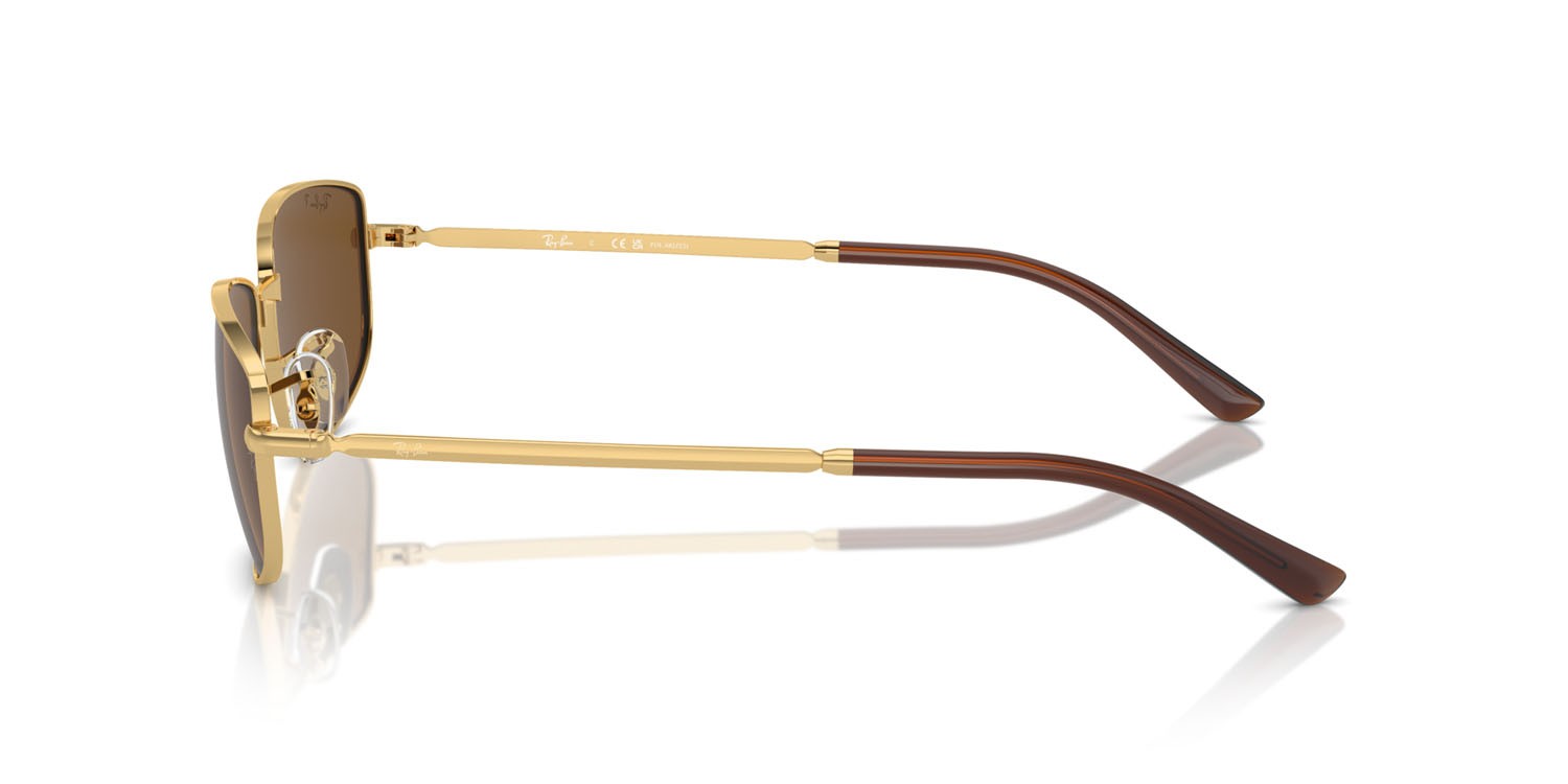 Occhiali da sole Ray-Ban RB 3732 (001/57) colore oro forma irregolare lenti marrone