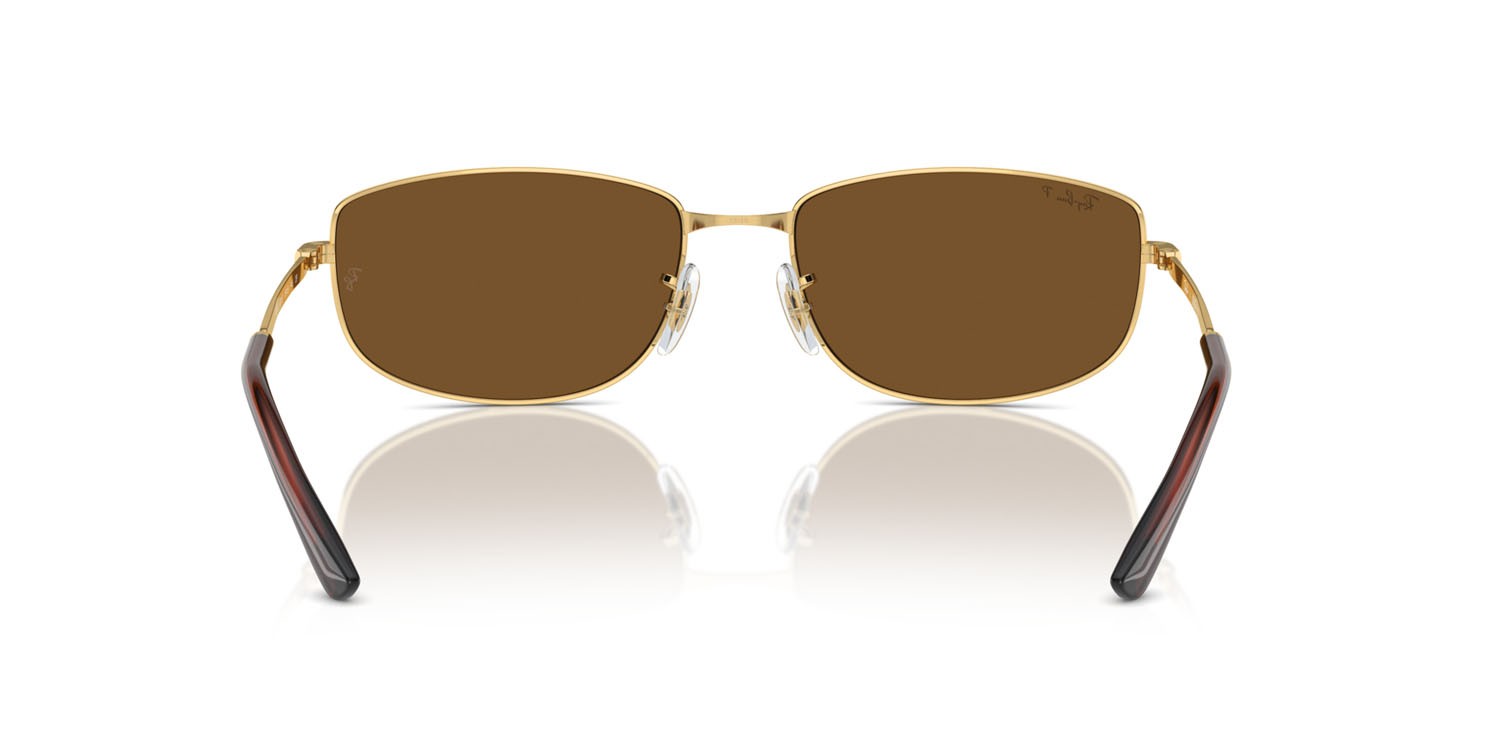 Occhiali da sole Ray-Ban RB 3732 (001/57) colore oro forma irregolare lenti marrone