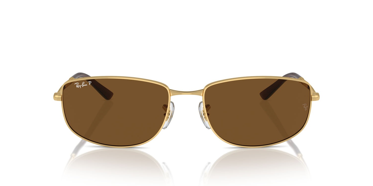 Occhiali da sole Ray-Ban RB 3732 (001/57) colore oro forma irregolare lenti marrone