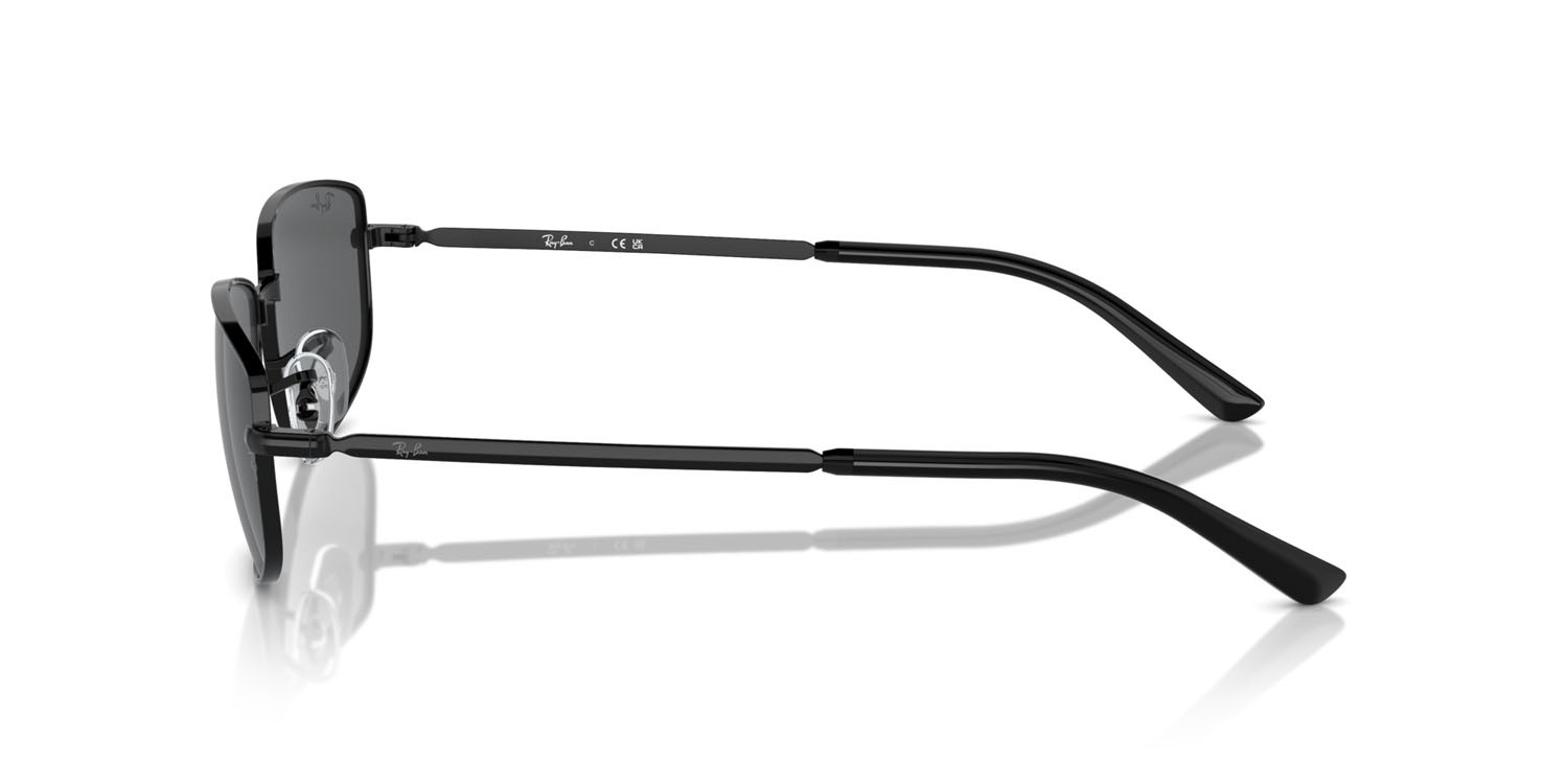 Sunglasses Ray-Ban RB 3732 (002/B1) color nero shape irregular lenses grigio scuro